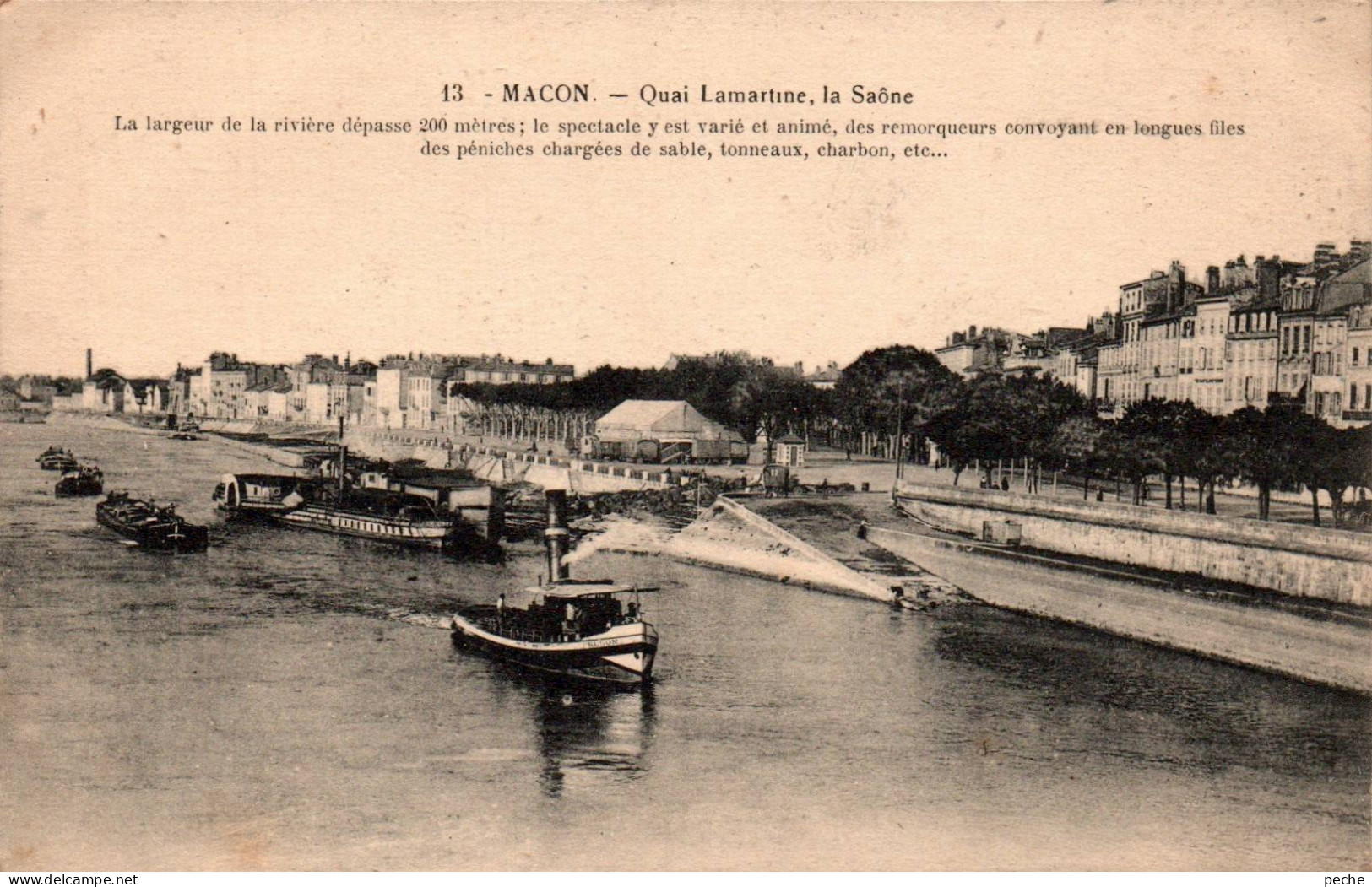 N°113462 -cpa Macon -quai Lamartine- Remorqueur- - Tugboats