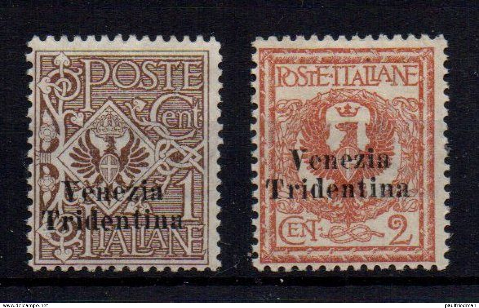 Trentino-Alto Adige 1918 - Ordinari Soprastampati 1 E 2 Cent. - Nuovi Gomma Integra - MNH** - Trentin