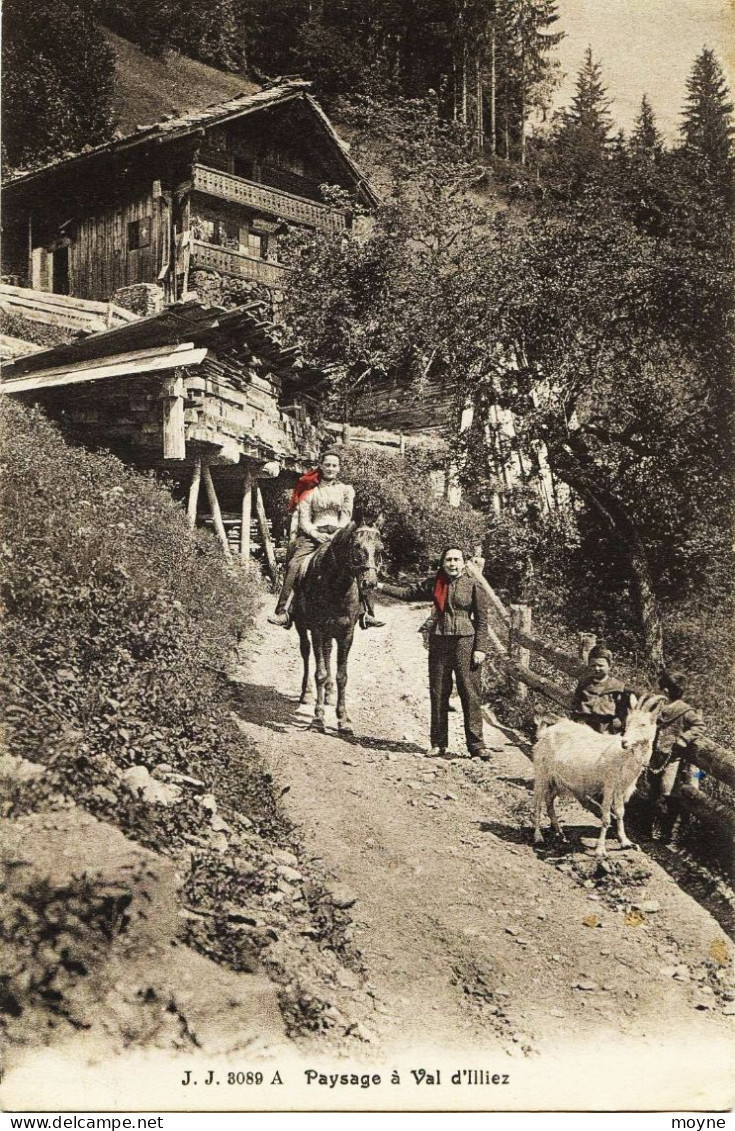 8664 - SUISSE -  PAYSAGE  A VAL D'ILLIEZ    ANIMEE   Circulée En 1911 - Val-d'Illiez 