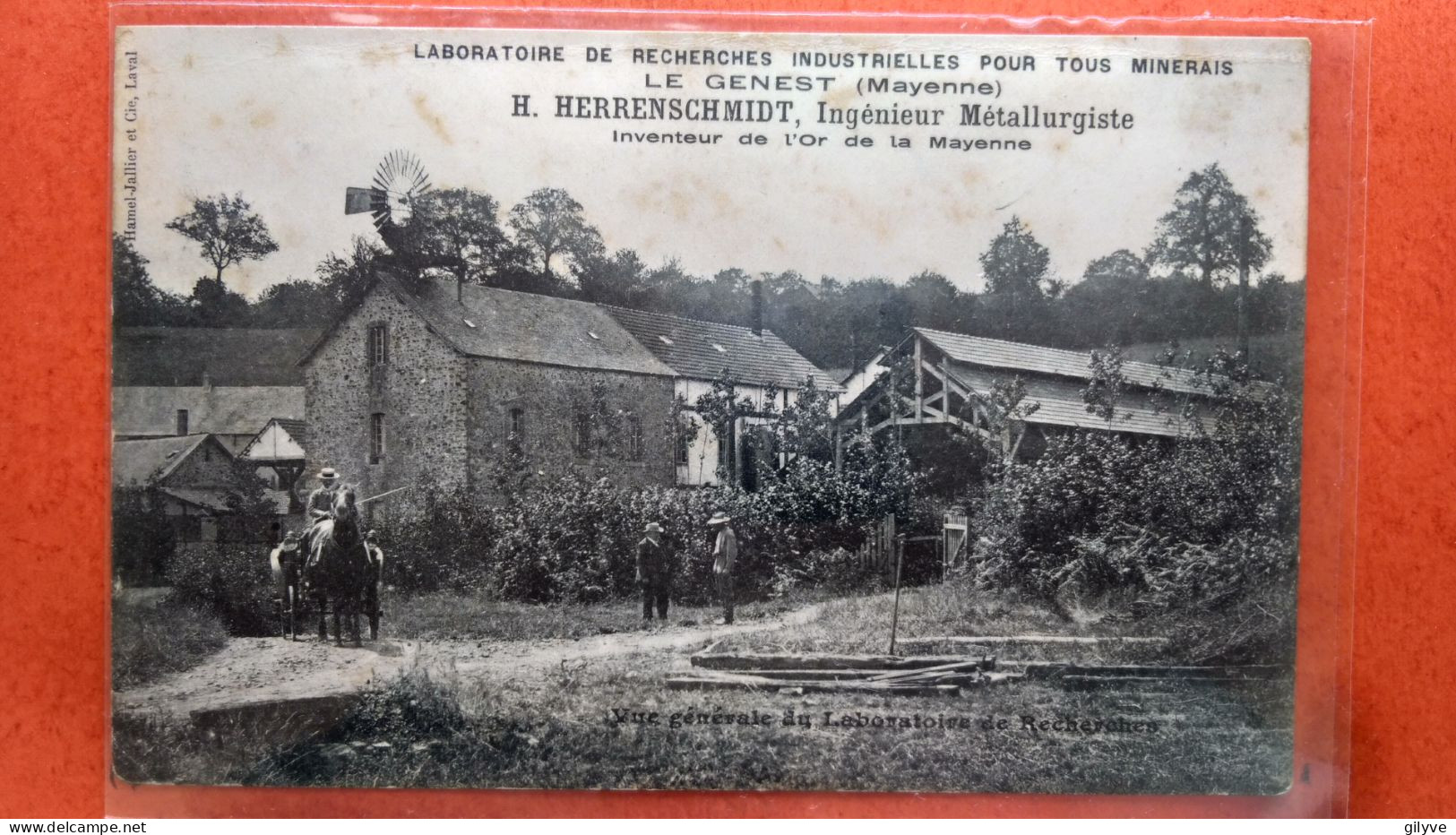 CPA (53)  Le Genest. Laboratoire De Recherches Industrielles Pour Tous Minerais H.HERRENSCHMIDT. Ingénieur (2A.n°505) - Le Genest Saint Isle