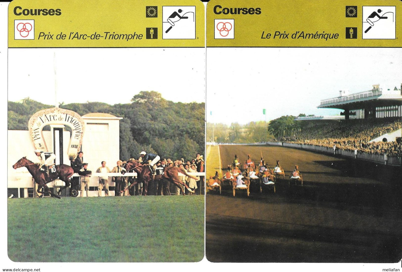 GF1797 - FICHES EDITION RENCONTRE - HIPPISME - PRIX D'AMERIQUE - PRIX DE L'ARC  DE TRIOMPHE - Equitation