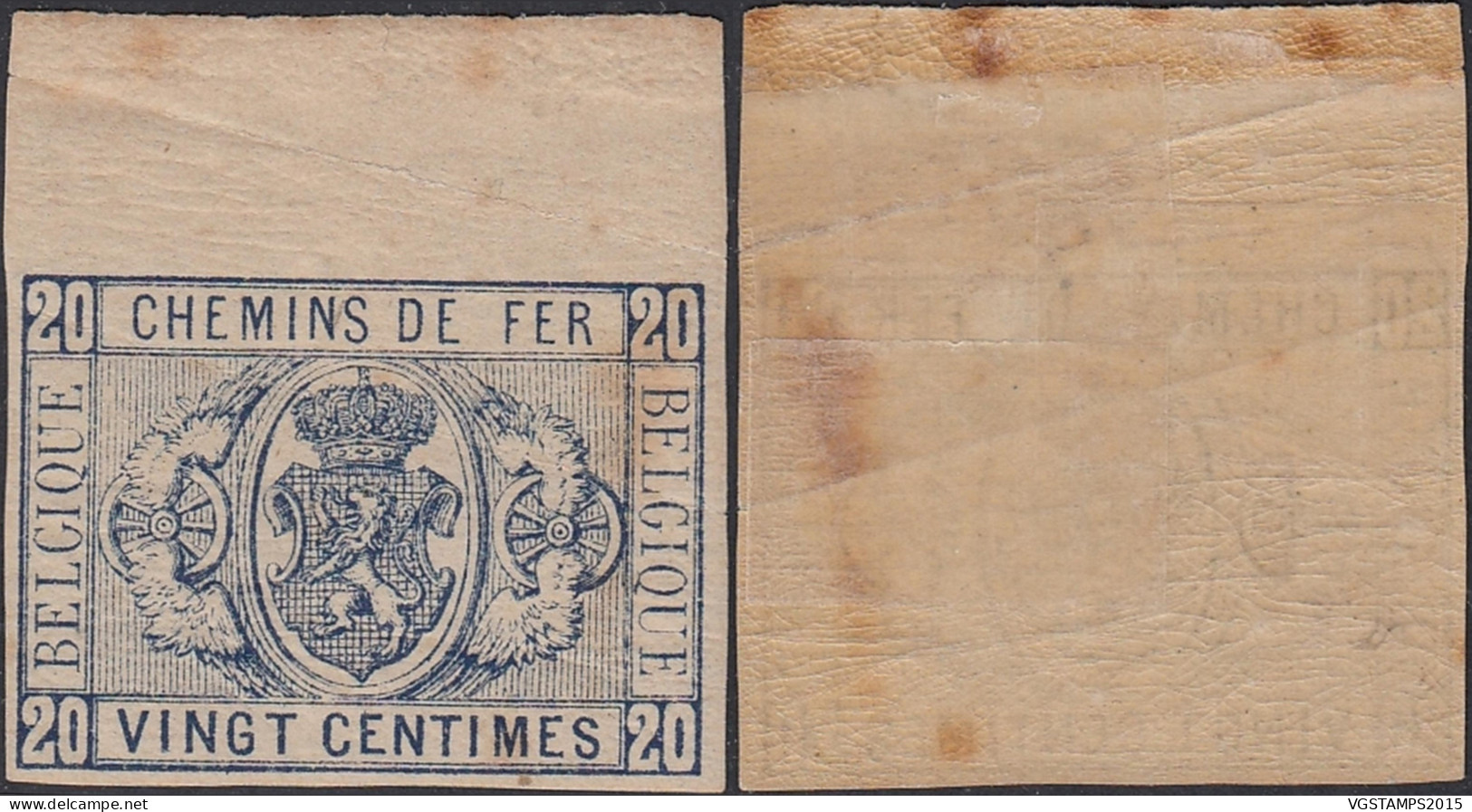 Belgique 1879- Timbre Neuf Sans Gomme. TR. Nr.:2 Cu. Non Dentélé. Bord Feuille Avec Défaut.........(EB) AR-01019 - Mint