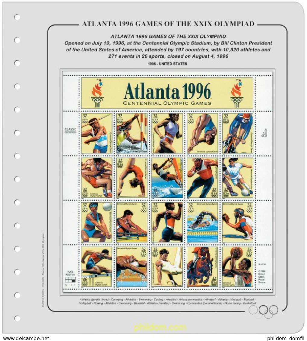 Suplemento Olimpiadas 26 Olim. Atlanta 1996 -Tomo 1. Sin Montar - Estate 1896: Atene