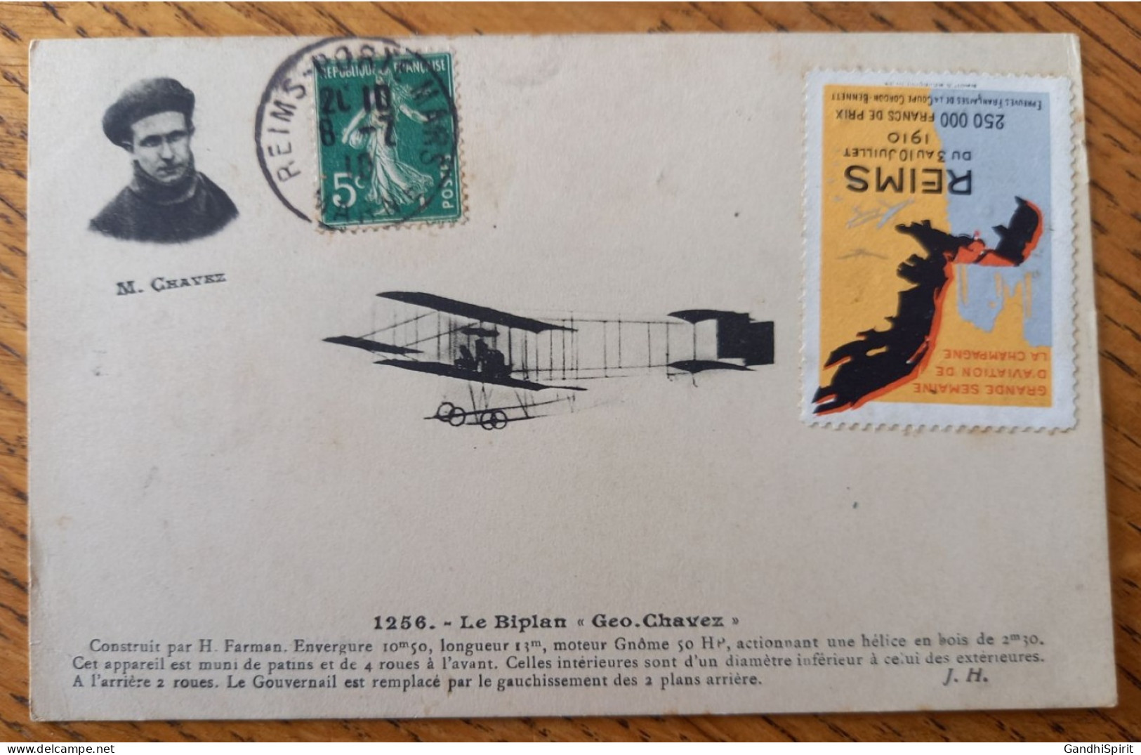 08.07.1910 Errinophilie Vignette Grande Semaine D'Aviation De Champagne, TAD Reims Porte Mars - Troyes - Aviazione