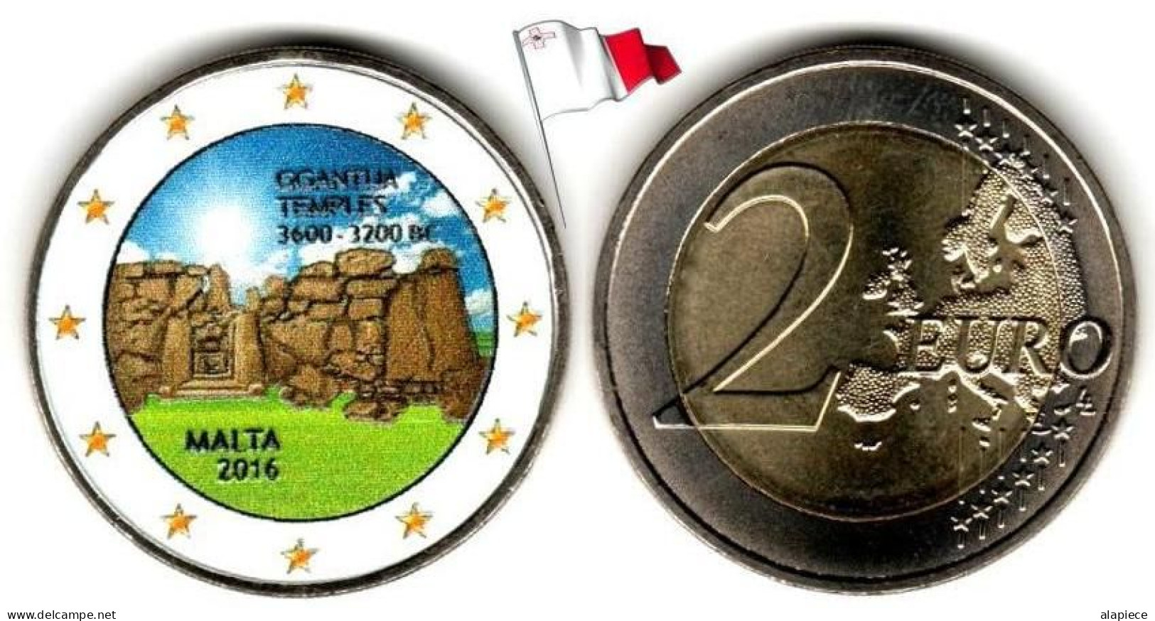 Malte - 2 Euro 2016 - Ggantija Temples (Color) - Malte