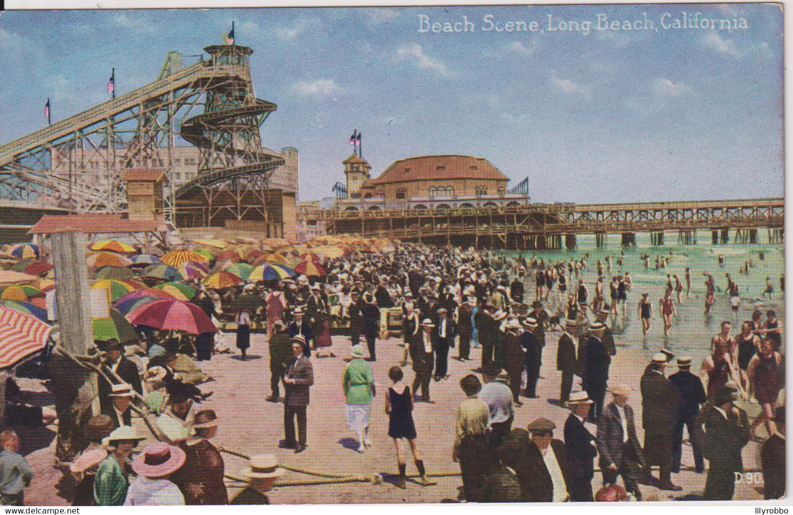 UNITED STATES - Beach Scene Long Beach California  - Superbly Animated - Unused - Long Beach