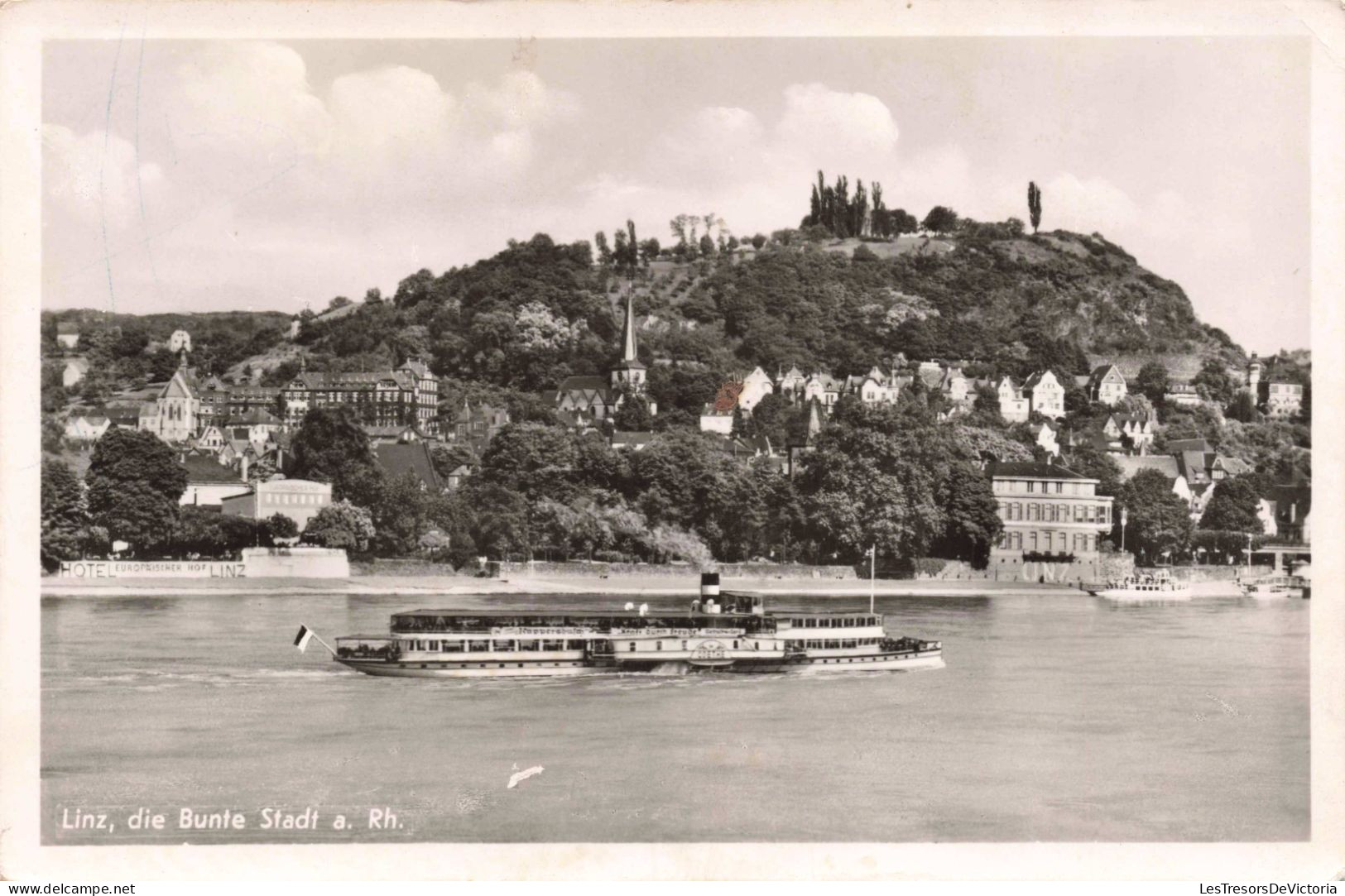 ALLEMAGNE - Linz - Die Bunte Stadt A Rh - Ferry - Fleuve - Carte Postale Ancienne - Linz A. Rhein