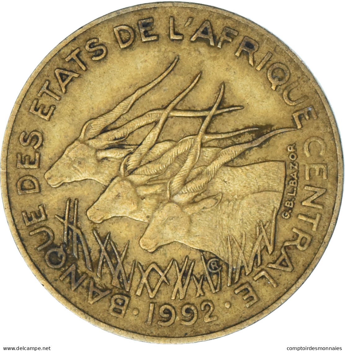 Monnaie, États De L'Afrique Centrale, 10 Francs, 1992 - Central African Republic