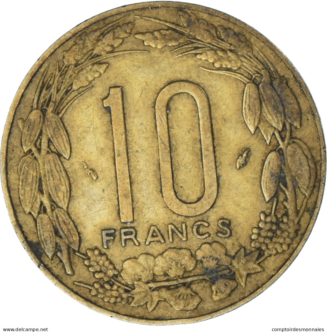 Monnaie, États De L'Afrique Centrale, 10 Francs, 1992 - Repubblica Centroafricana