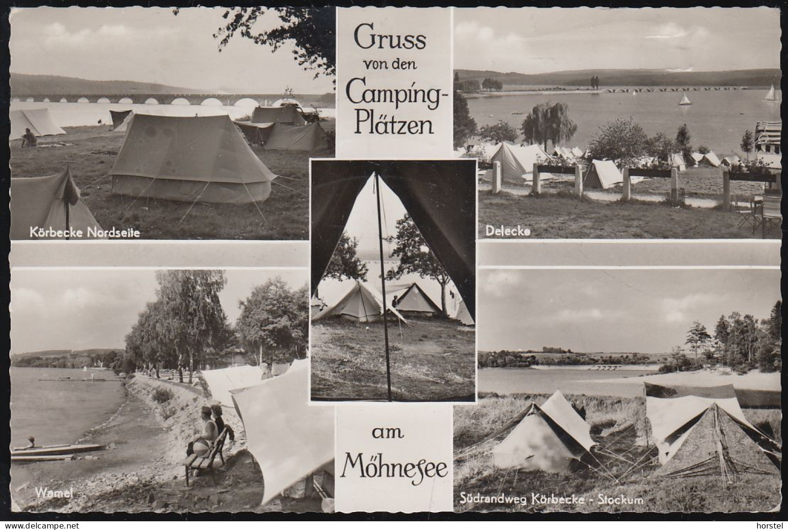 D-59519 Möhnesee - Der Möhnesee - Campingplätze - Stamp 1957 - Möhnetalsperre