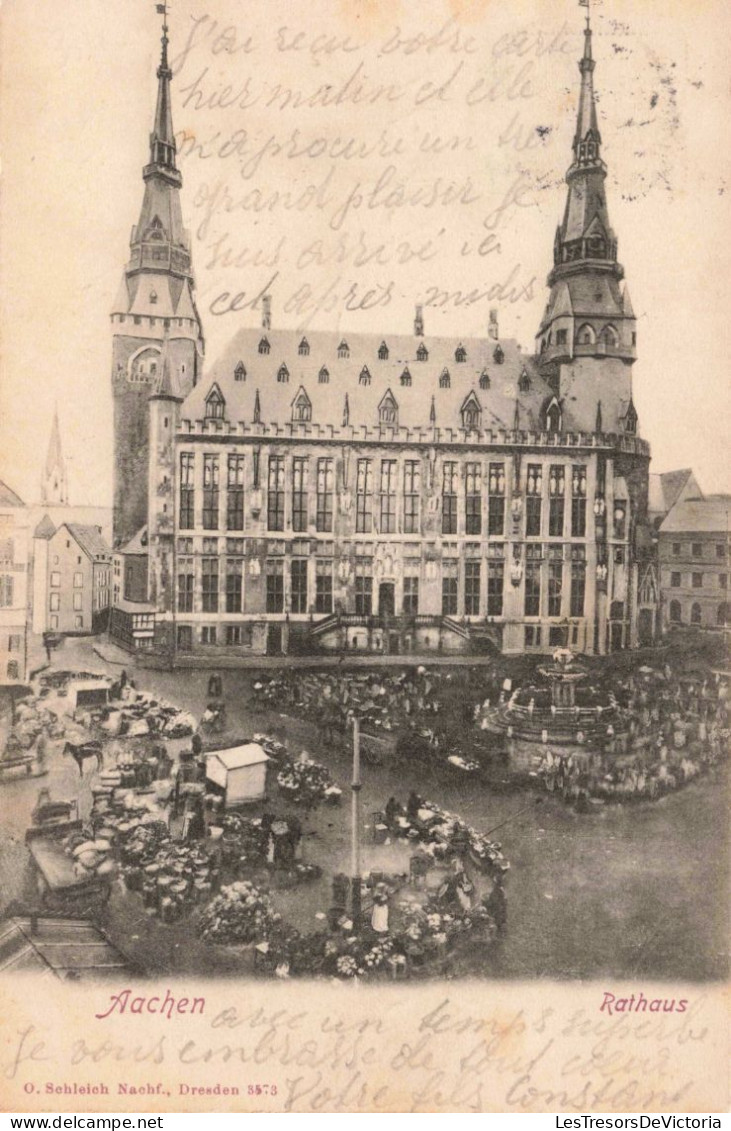 ALLEMAGNE - Aachen - Rathaus - Animé  - Carte Postale Ancienne - Aachen