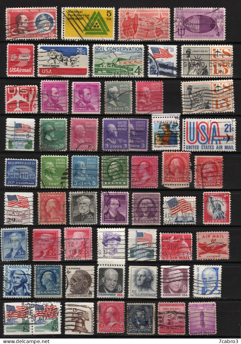 Etats Unis Collection Timbres Oblitérés Tous Différents - Collections (sans Albums)