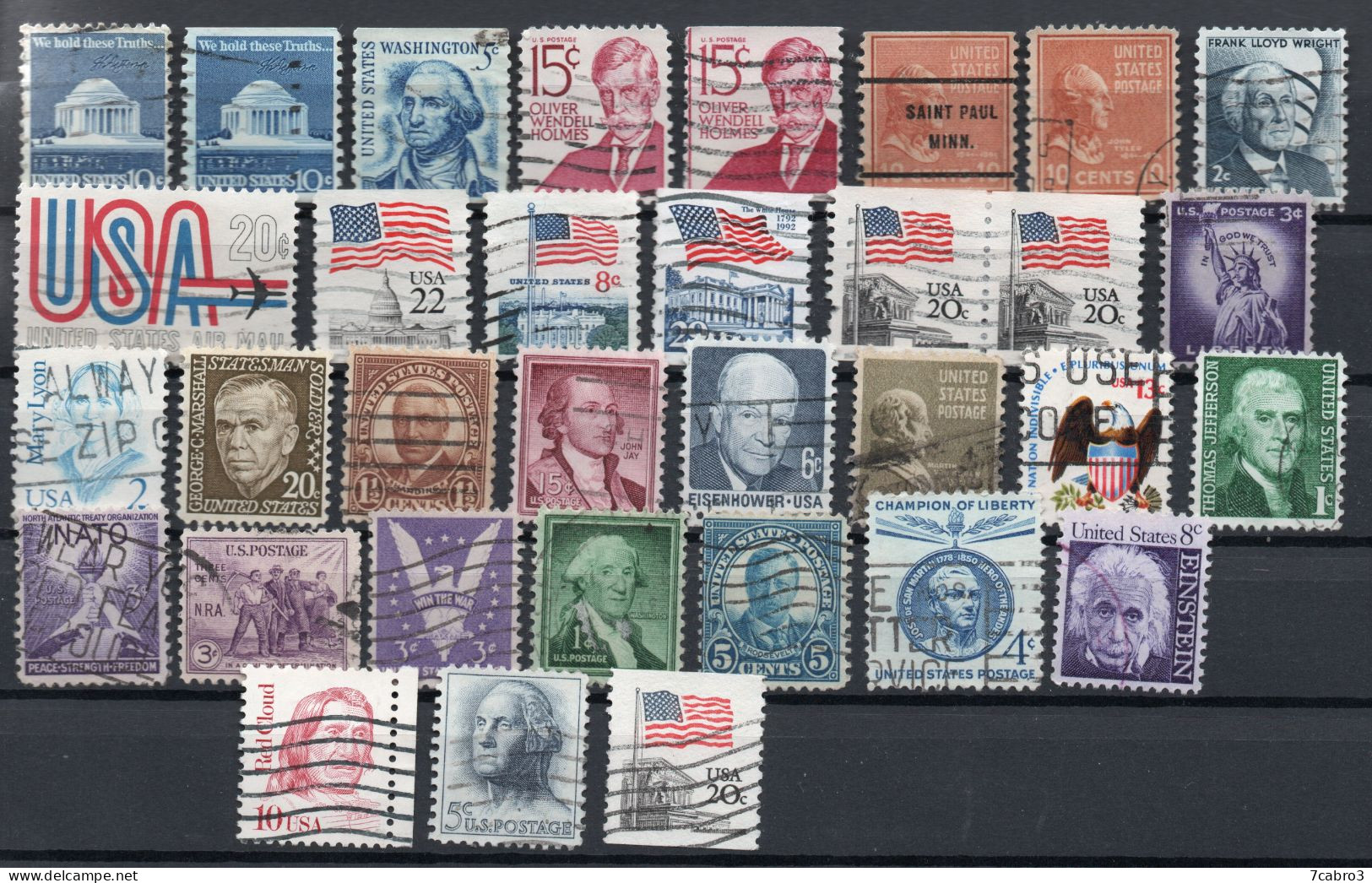 Etats Unis Collection Timbres Oblitérés Tous Différents - Collections (sans Albums)