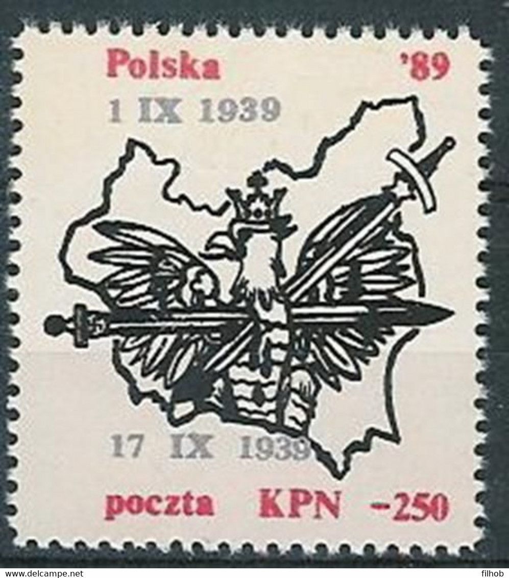 Poland SOLIDARITY (S074): KPN 1 IX 39 (white) - Vignettes Solidarnosc