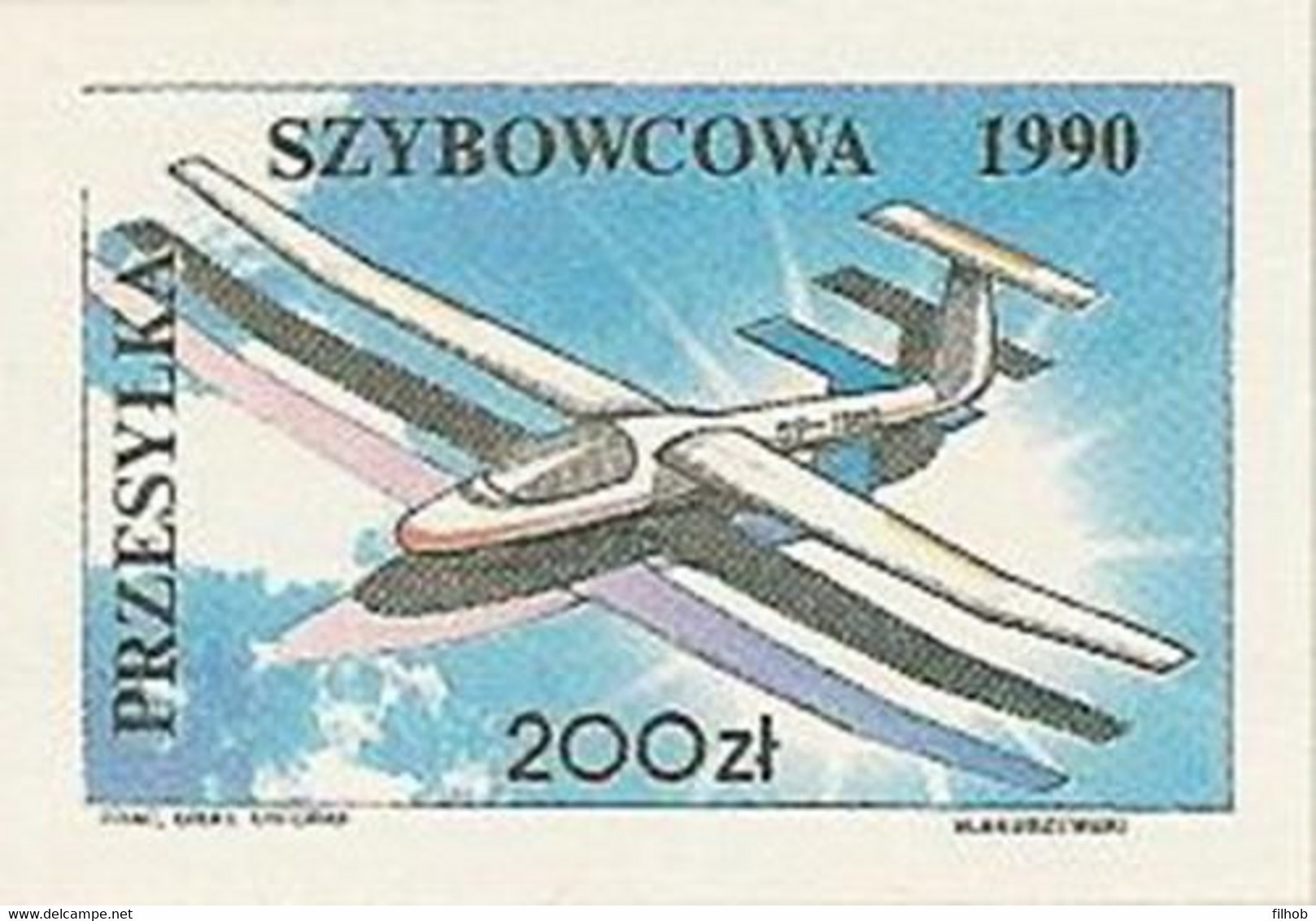 Poland Label - Glider 1990 (L037): 5 European Championship - Gleitflieger