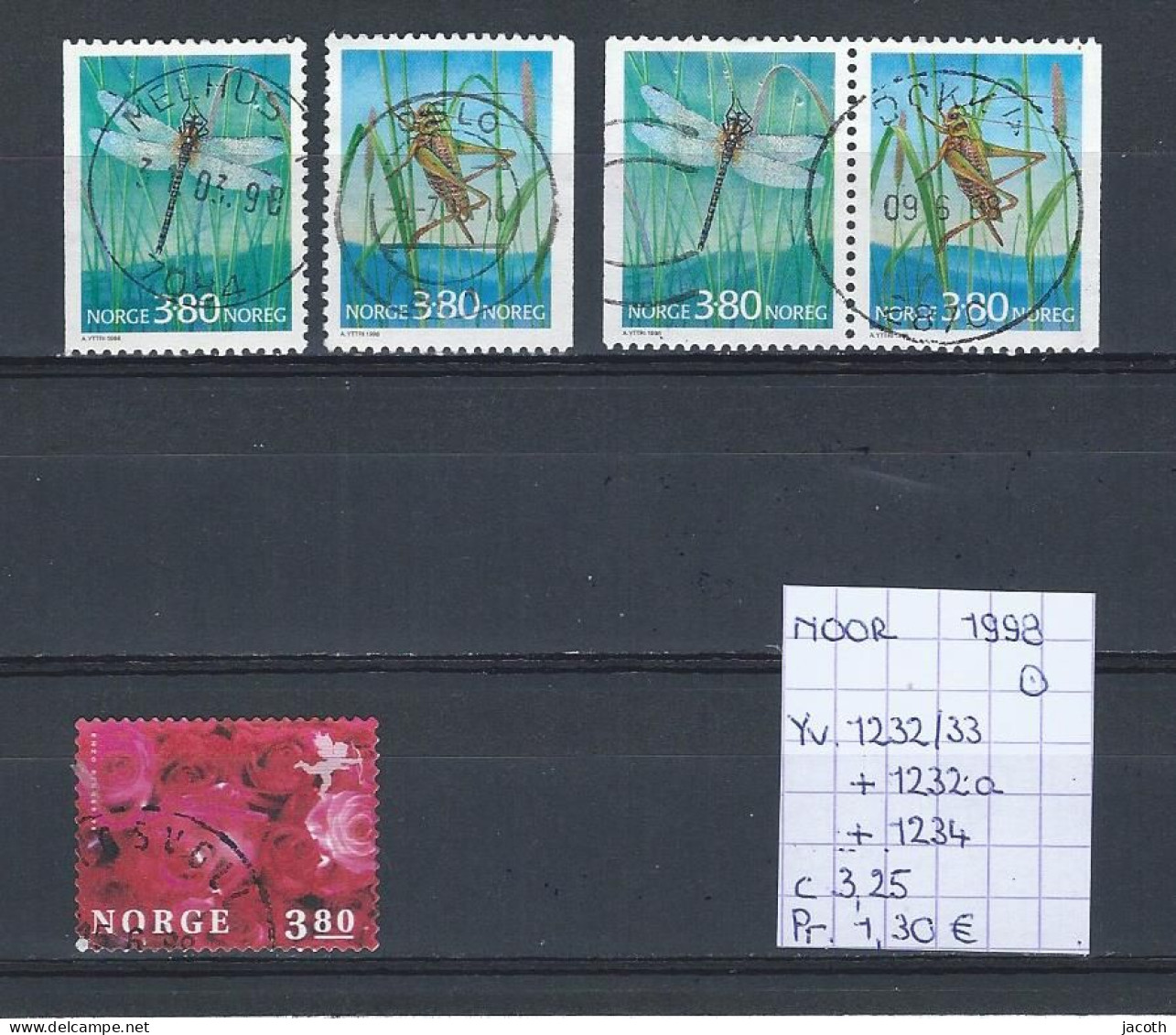 (TJ) Noorwegen 1998 - YT 1232/33 + 1232a + 1234 (gest./obl./used) - Gebraucht