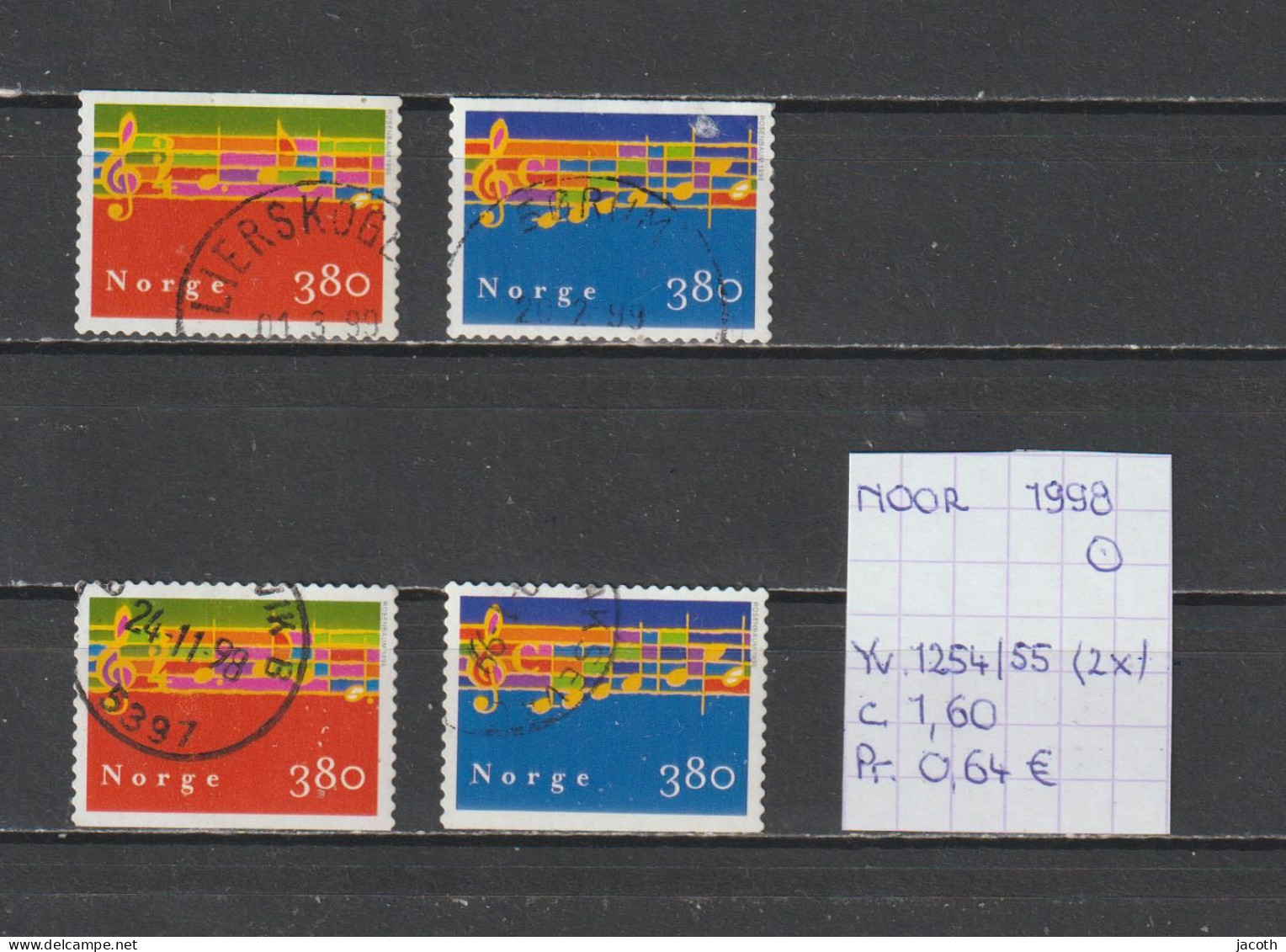(TJ) Noorwegen 1998 - YT 1254/55 (x2) (gest./obl./used) - Gebraucht