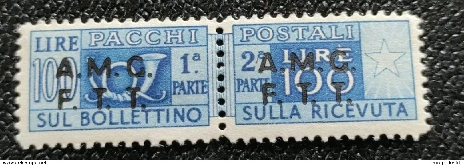 Pacchi Postali 100 Lire Su Due Righe Sovr. Mnh** - Postal And Consigned Parcels