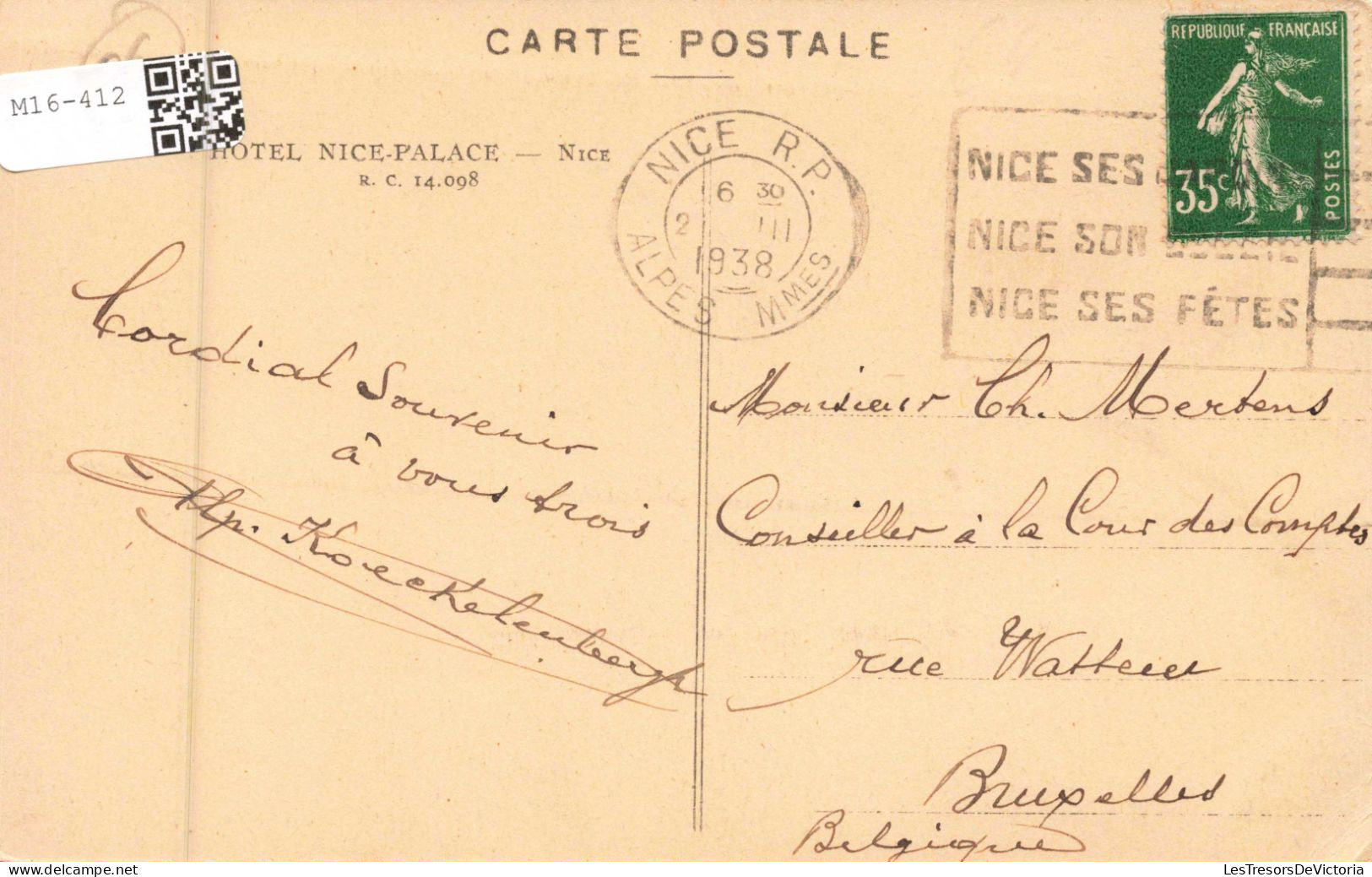 FRANCE - Nice  - Grand Hôtel Nice-palace - Carte Postale Ancienne - Monumenten, Gebouwen