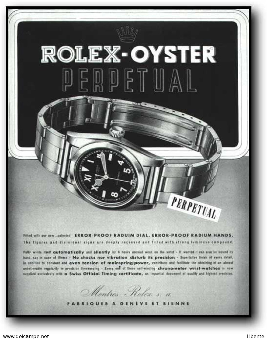 Watch Rolex-Oyster Perpetual Radium Dial Hands (Photo) - Objets