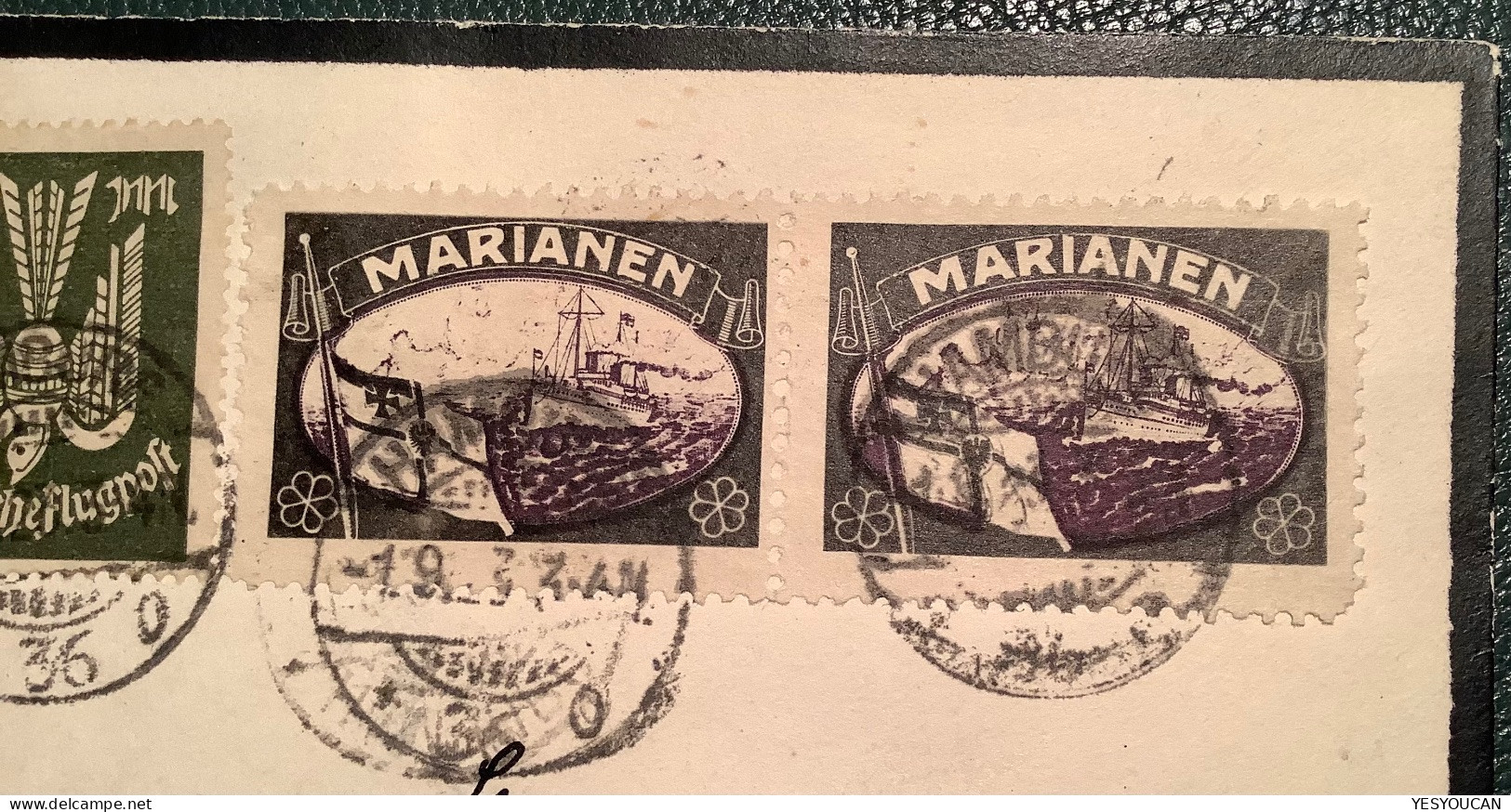 Marianen1923 Verlorene Deutsche Kolonien Vignette Brief ! HAMBURG Infla>Schweiz(Marianas Guam Propaganda Mourning Label - Mariannes