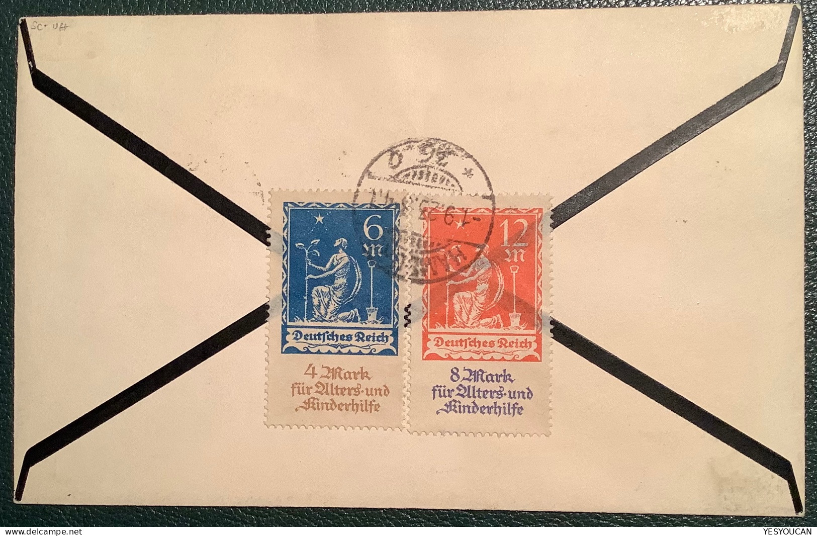 Marianen1923 Verlorene Deutsche Kolonien Vignette Brief ! HAMBURG Infla>Schweiz(Marianas Guam Propaganda Mourning Label - Marianen