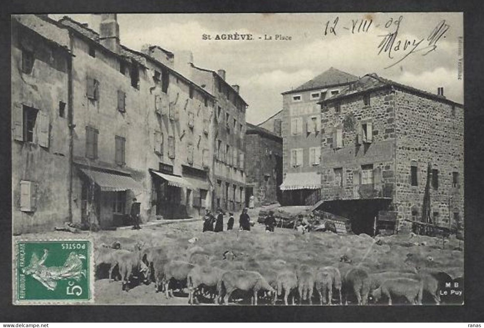 CPA Ardèche 07 Saint Agrève Circulé Moutons - Saint Agrève