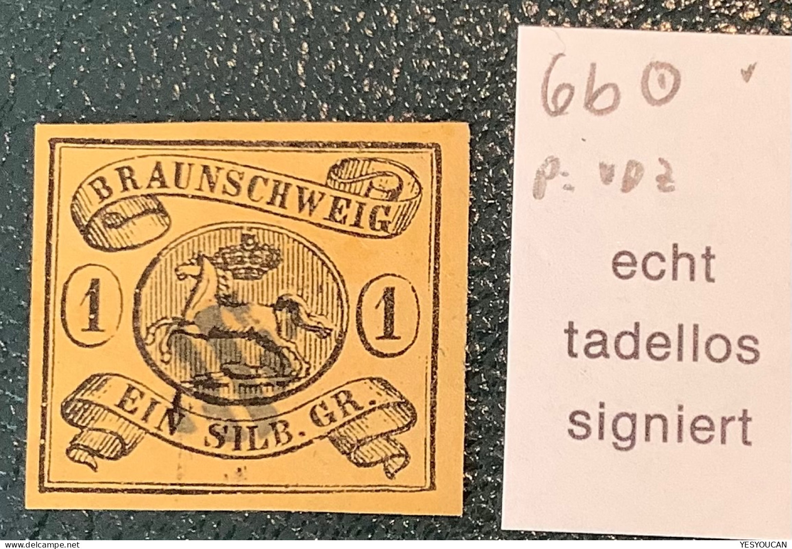 MYSTERY STEMPEL ! Braunschweig Mi 6b Geprüft Brettl BPP &  Tadellos (Altdeutschland Horses Germany - Braunschweig