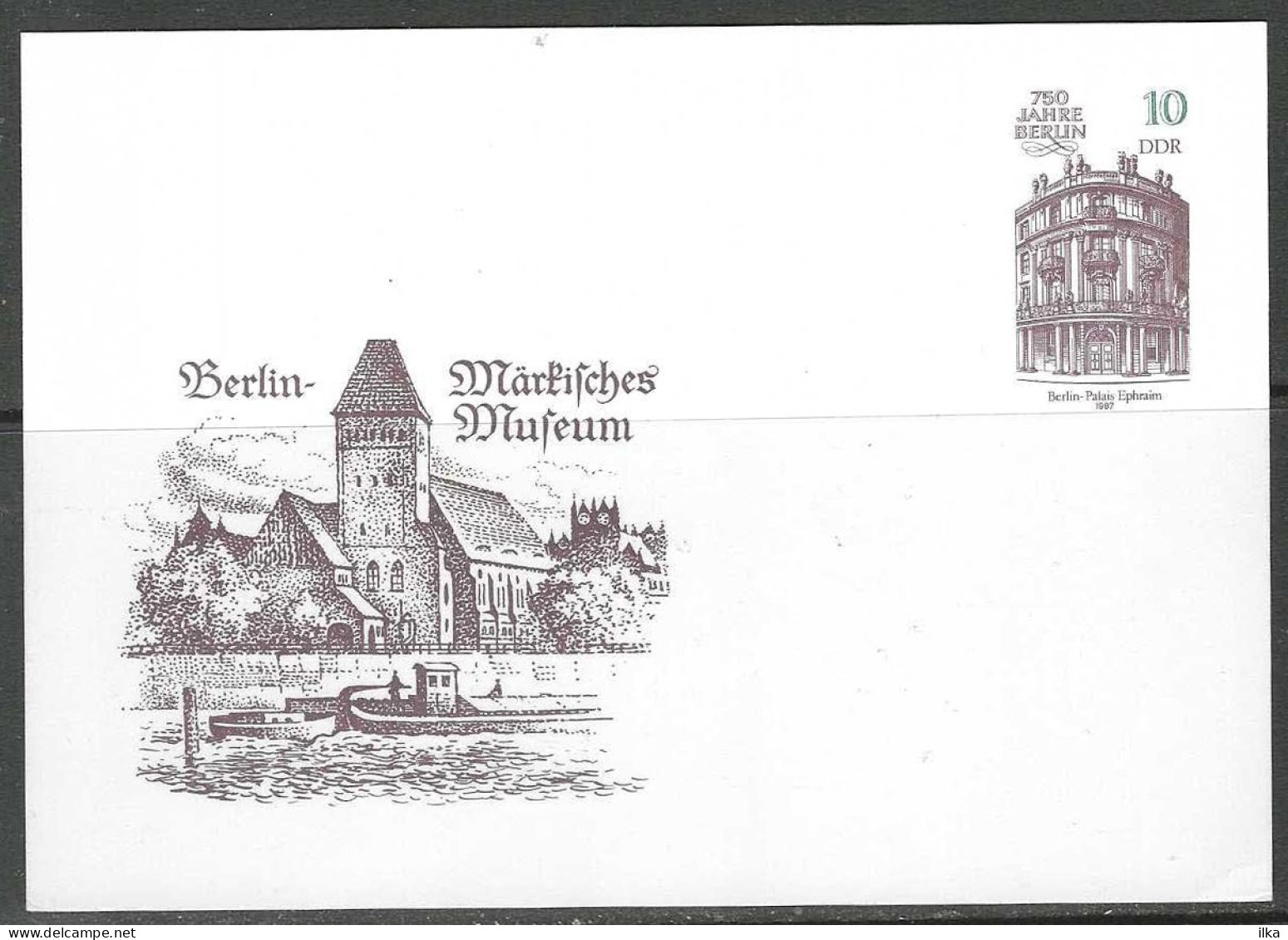 CP - Entier - 750 Jahre Berlin - Märkische Museum. - Cartes Postales - Neuves