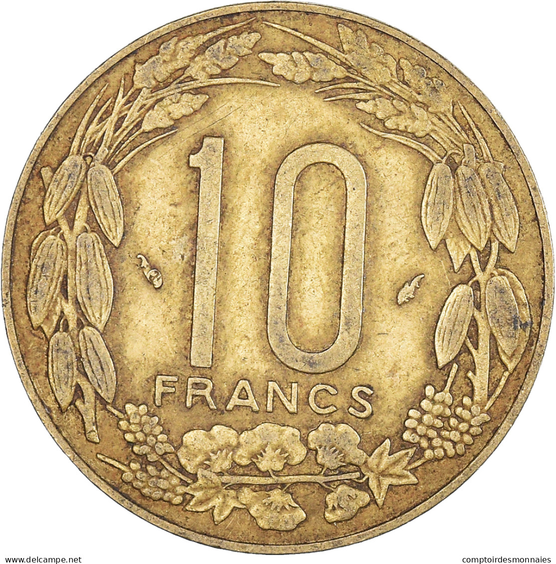 Monnaie, États De L'Afrique Centrale, 10 Francs, 1983 - República Centroafricana