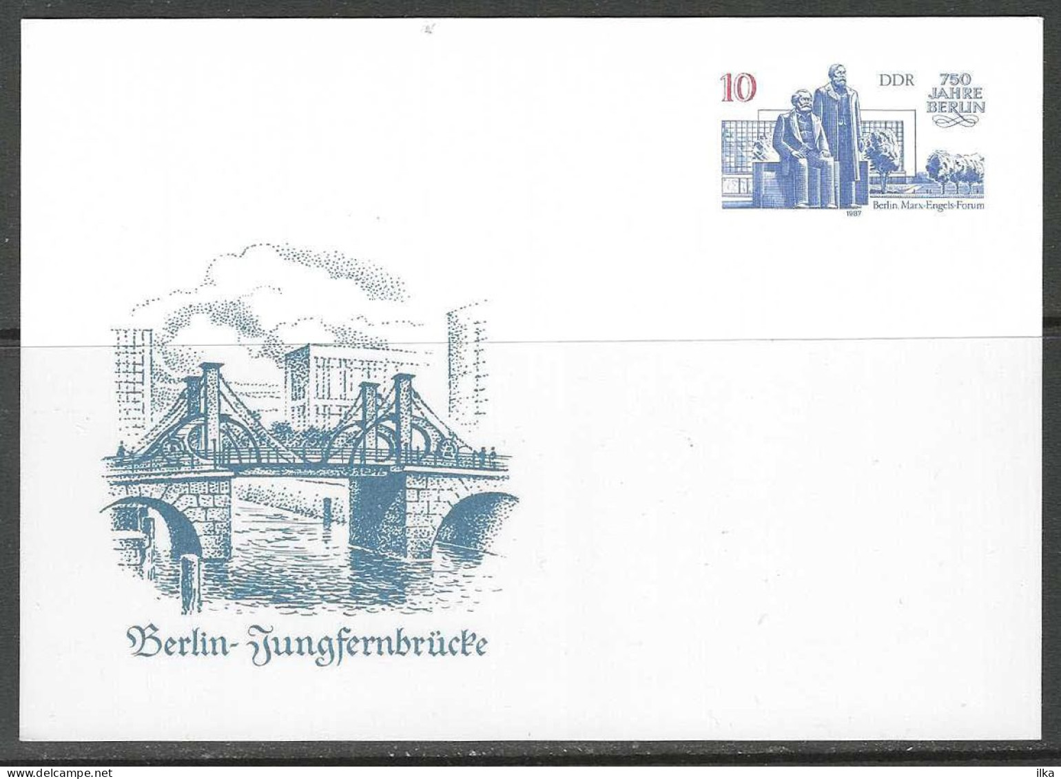 CP - Entier - 750 Jahre Berlin - Jungfernbrücke. - Cartes Postales - Neuves