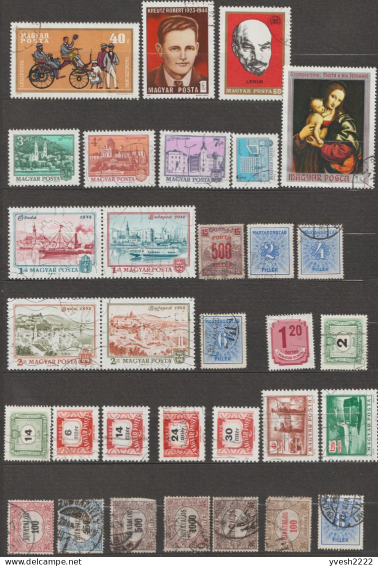 Hongrie, petit lot de timbres oblitérés. 20 scans