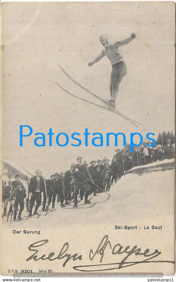 215808 SWITZERLAND SPORTS WINTER COSTUMES SKY LEAP CIRCULATED TO MONTE CARLO  POSTAL POSTCARD - Port
