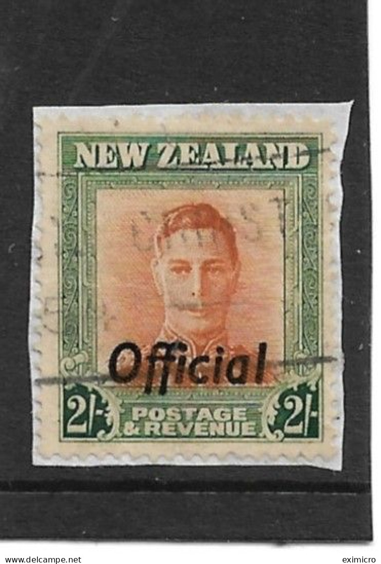 NEW ZEALAND 1947 2s OFFICIAL SG O158a WATERMARK UPRIGHT (PLATE 1)  FINE USED ON PIECE Cat £48 - Service