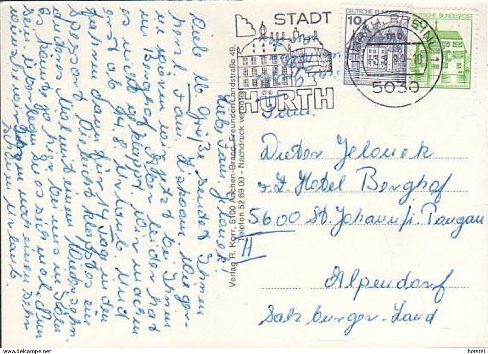 D-50354 Hürth - Kendenich - Ansichten - Burg - Jugendherberge - Ev. Kirche - 2x Nice Stamps - Huerth