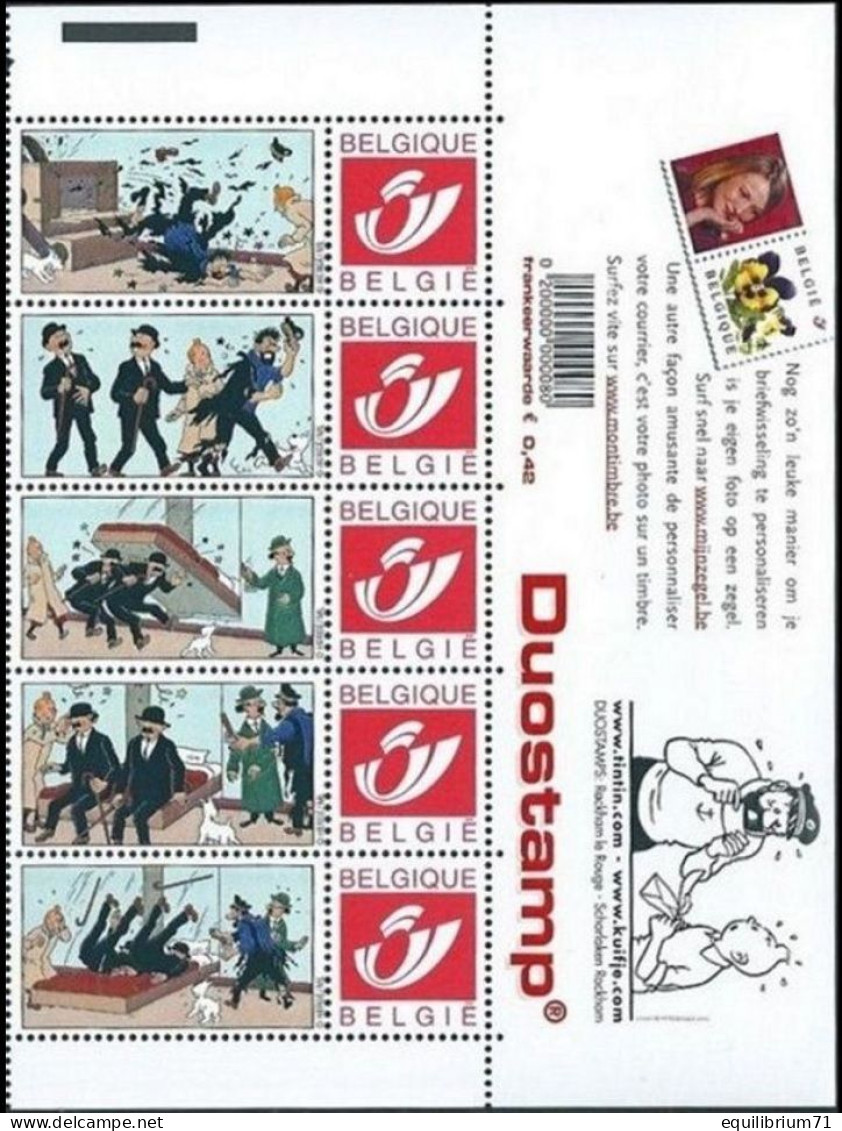 DUOSTAMP** / MYSTAMP**- Tintin / Kuifje / Tim - Le Trésor De Rackham Le Rouge/De Schat Van Scharlaken Rackham - (Hergé) - Philabédés (comics)