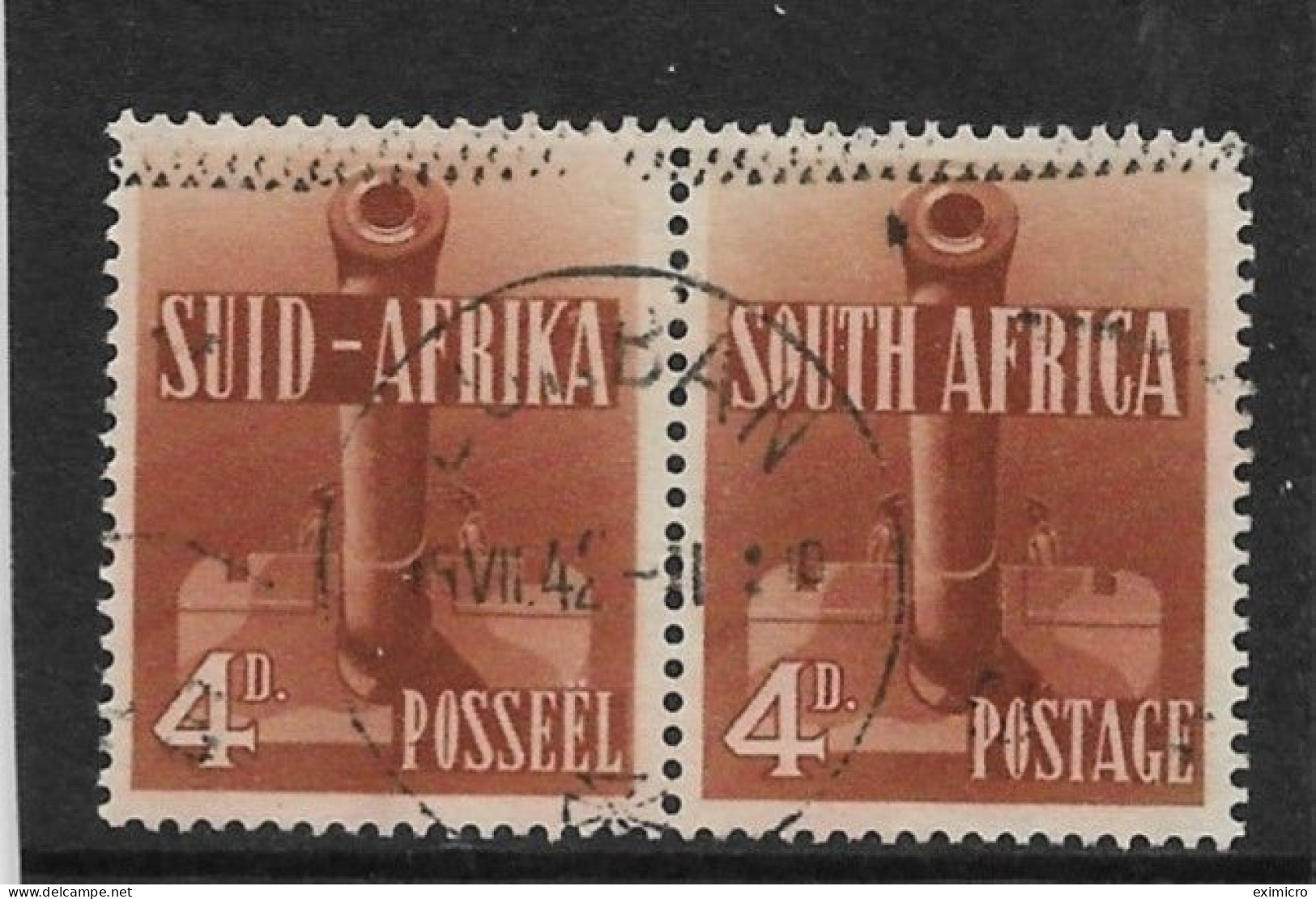 SOUTH AFRICA 1941 4d ORANGE-BROWN SG 92 FINE USED Cat £35 - Used Stamps
