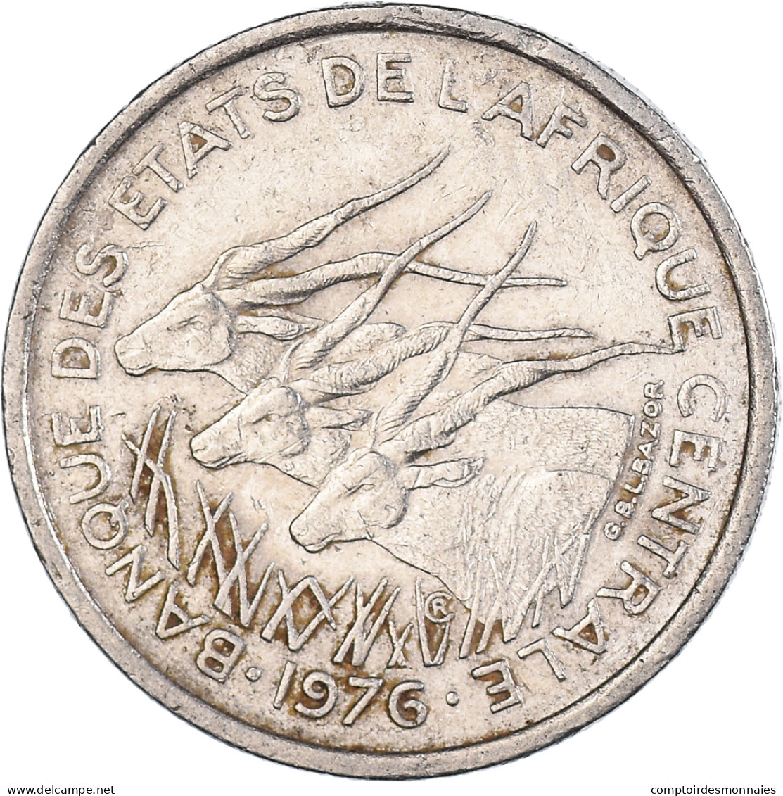 Monnaie, États De L'Afrique Centrale, 50 Francs, 1976 - Centraal-Afrikaanse Republiek