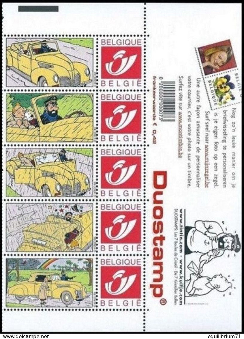 DUOSTAMP** / MYSTAMP**- Tintin / Kuifje / Tim - Les 7 Boules De Cristal/De Zeven Kristallen Bollen - (Hergé) - Philabédés (comics)