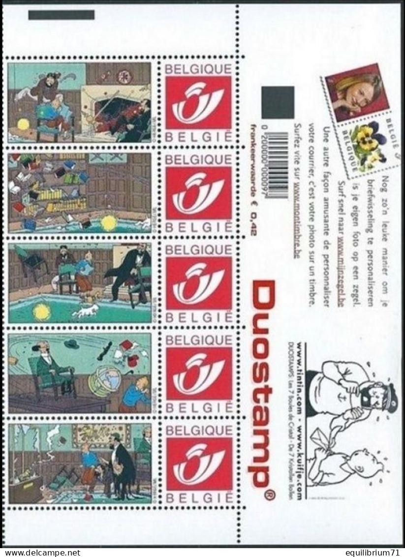 DUOSTAMP** / MYSTAMP**- Tintin / Kuifje / Tim - Les 7 Boules De Cristal/De Zeven Kristallen Bollen - (Hergé) - Philabédés (comics)