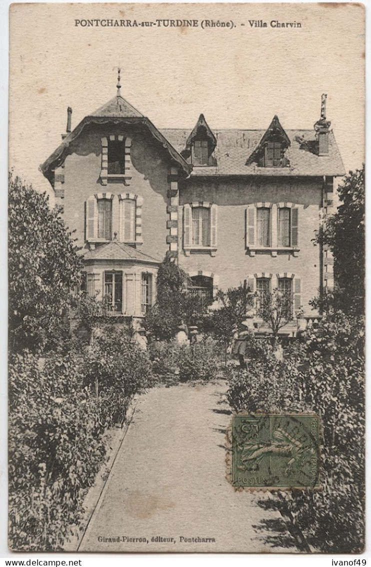69 - PONTCHARRA-SUR-TURDINE - CPA -  Villa Charvin - Pontcharra-sur-Turdine