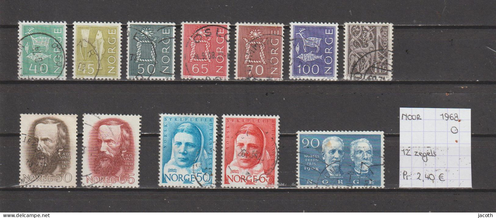 (TJ) Noorwegen 1968 - 12 Zegels (gest./obl./used) - Colecciones