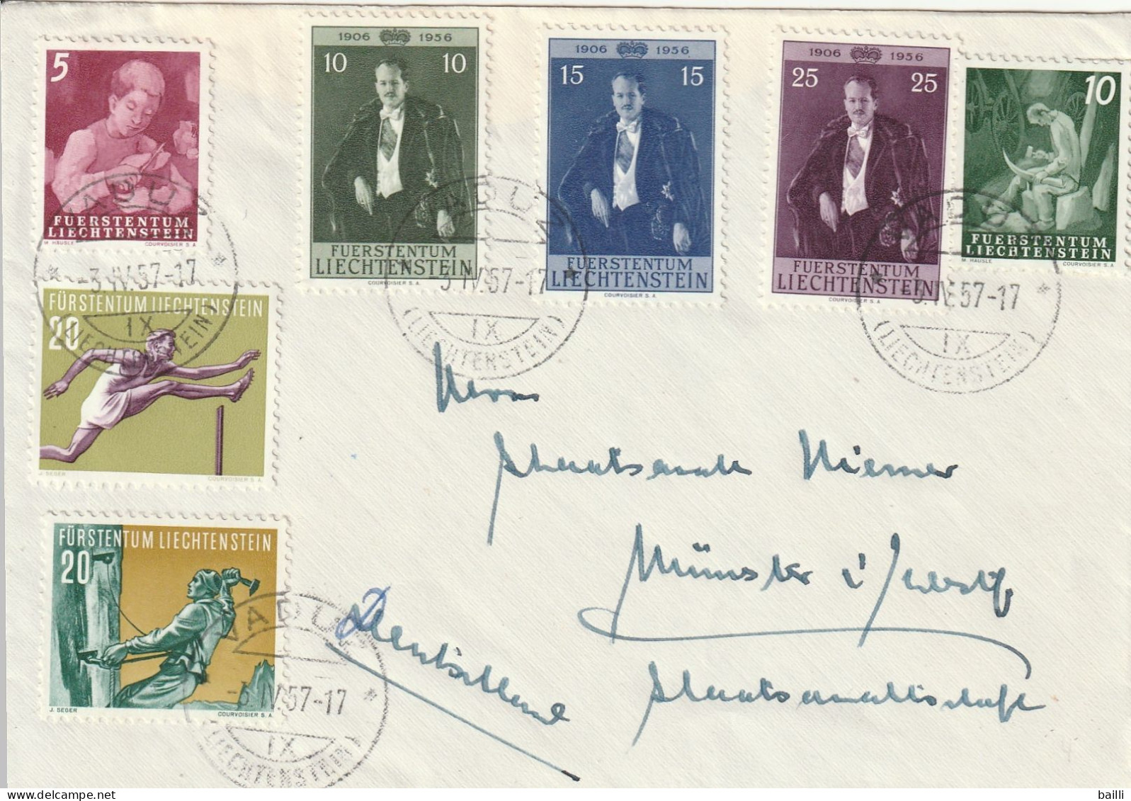 Liechtenstein Lettre Vaduz Pour L'Allemagne 1957 - Brieven En Documenten