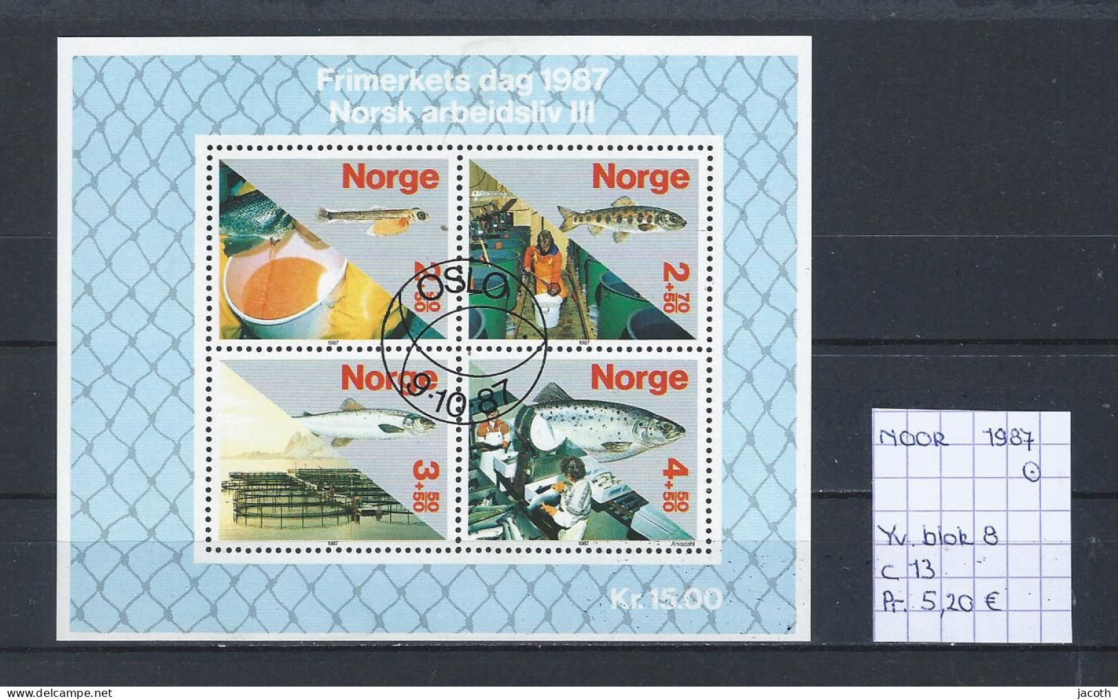 (TJ) Noorwegen 1987 - YT Blok 8 (gest./obl./used) - Blocks & Sheetlets