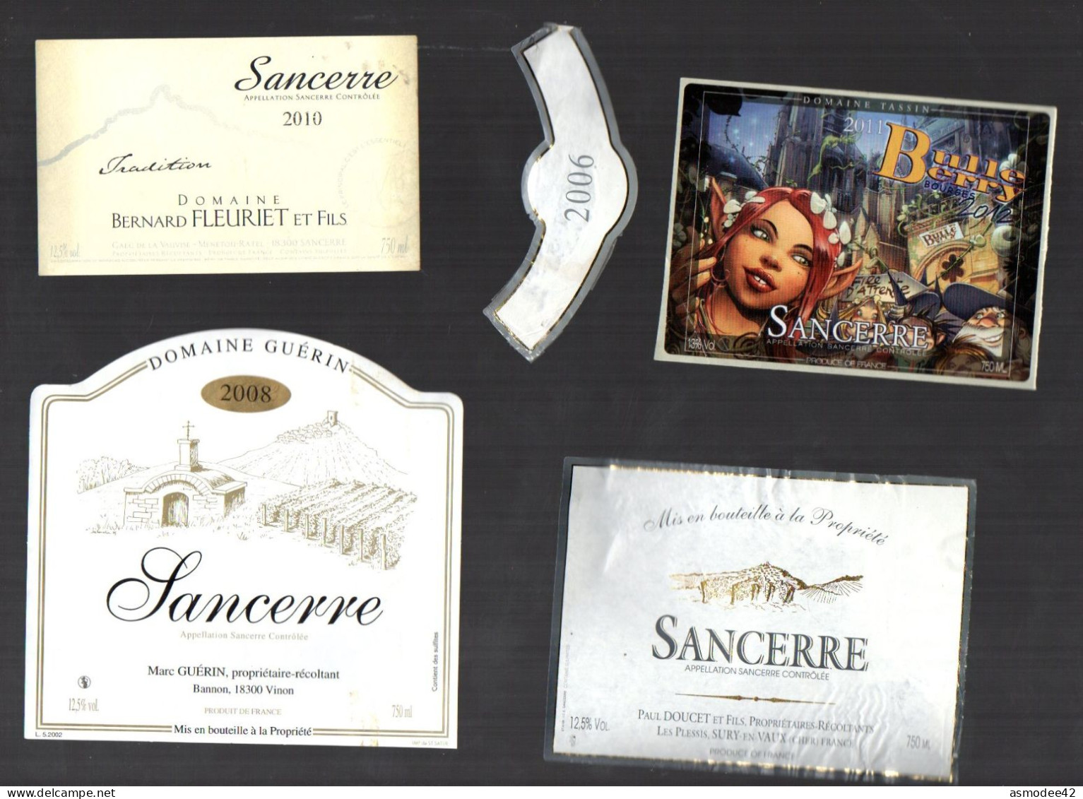 SANCERRE   LOT DE 4 ETIQUETTES DE VIN LOT  58 - Lots & Sammlungen