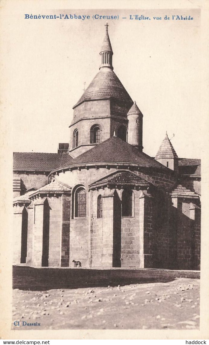 BENEVENT L'ABBAYE : L'EGLISE, VUE DE L'ABSIDE - Benevent L'Abbaye