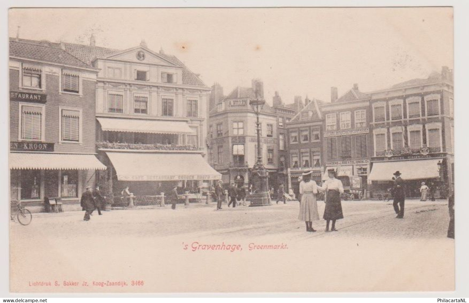 's-Gravenhage - Groenmarkt Met Cafe Gouden Hoofd - Den Haag ('s-Gravenhage)