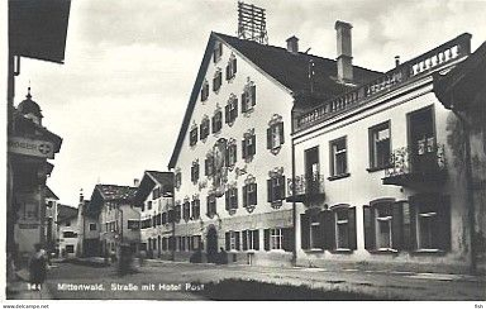 Germany ** & Postal, Mittenwald Strasse Mit Hotel Post (144) - Hotels & Restaurants