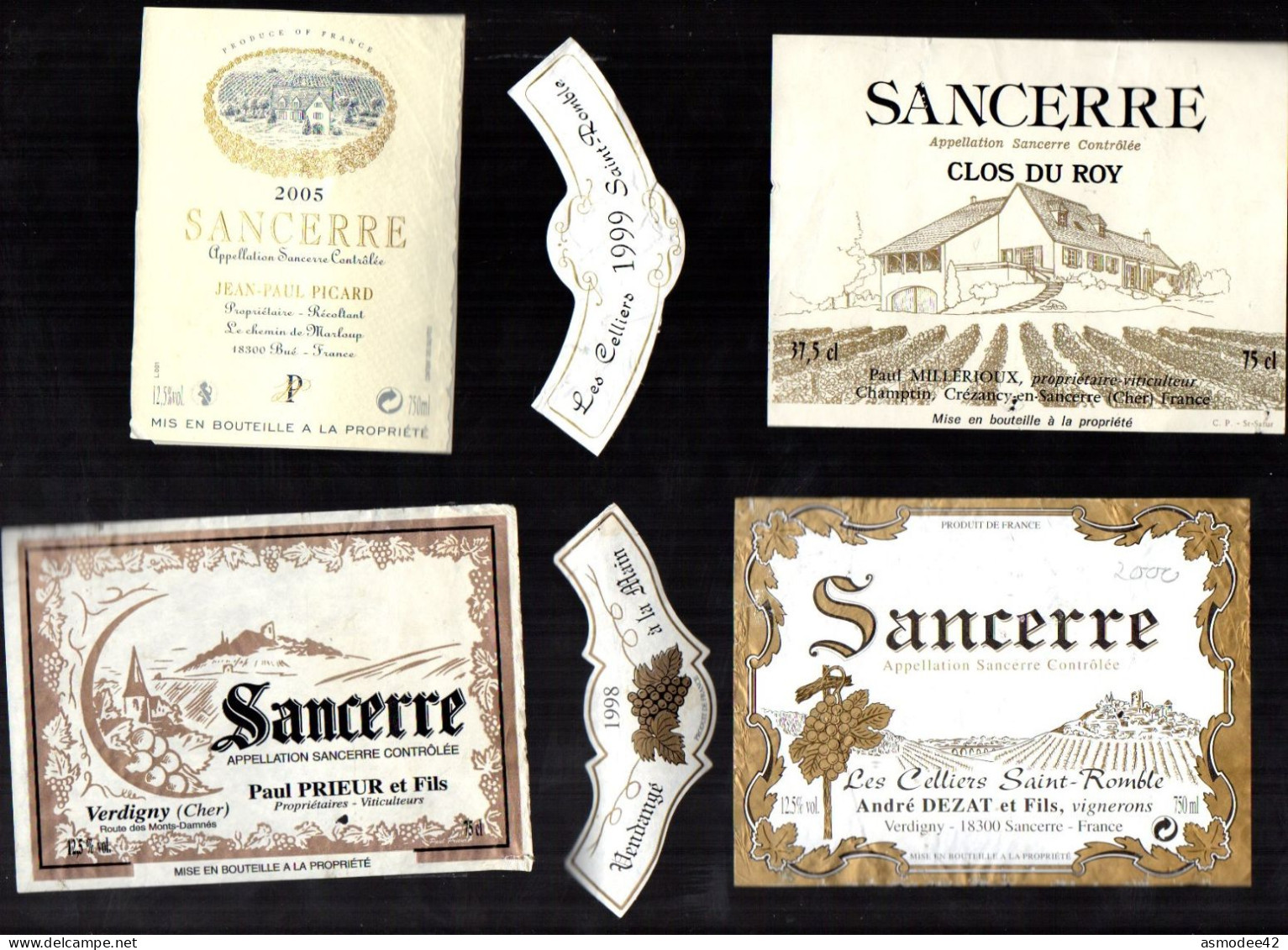 SANCERRE   LOT DE 4 ETIQUETTES DE VIN LOT  60 - Lots & Sammlungen