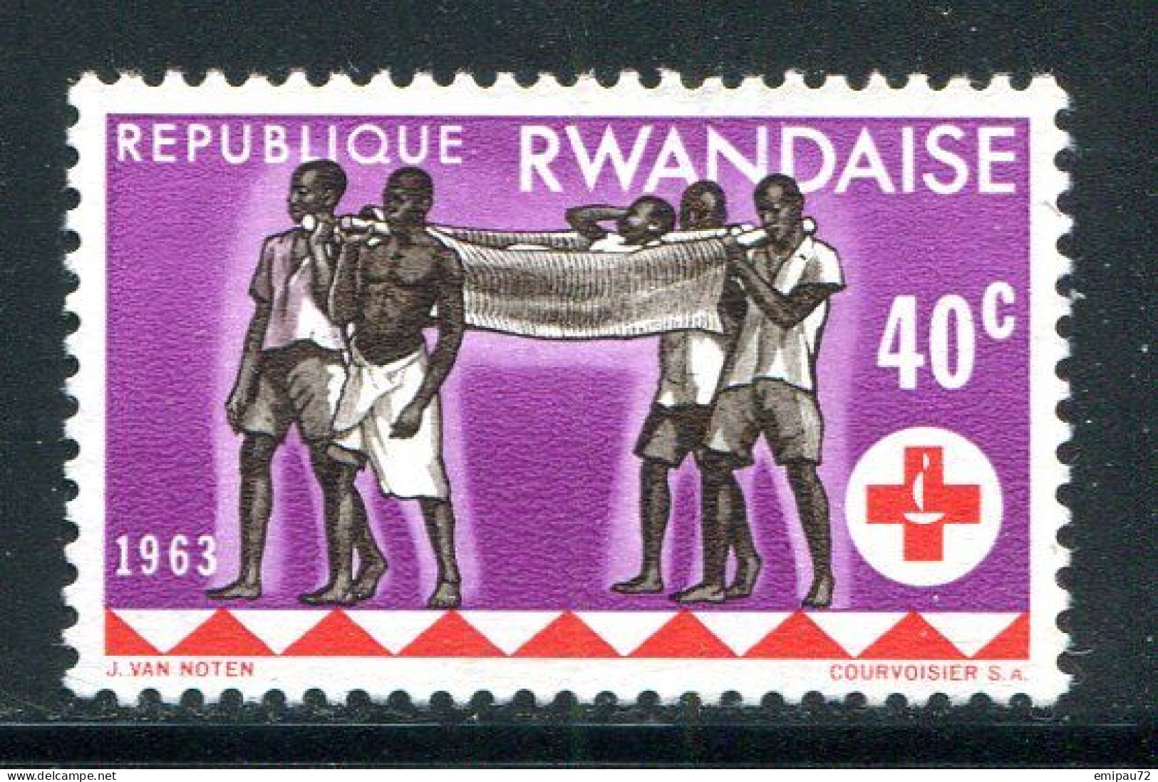 RWANDA- Y&T N°47- Oblitéré (croix Rouge) - Usados